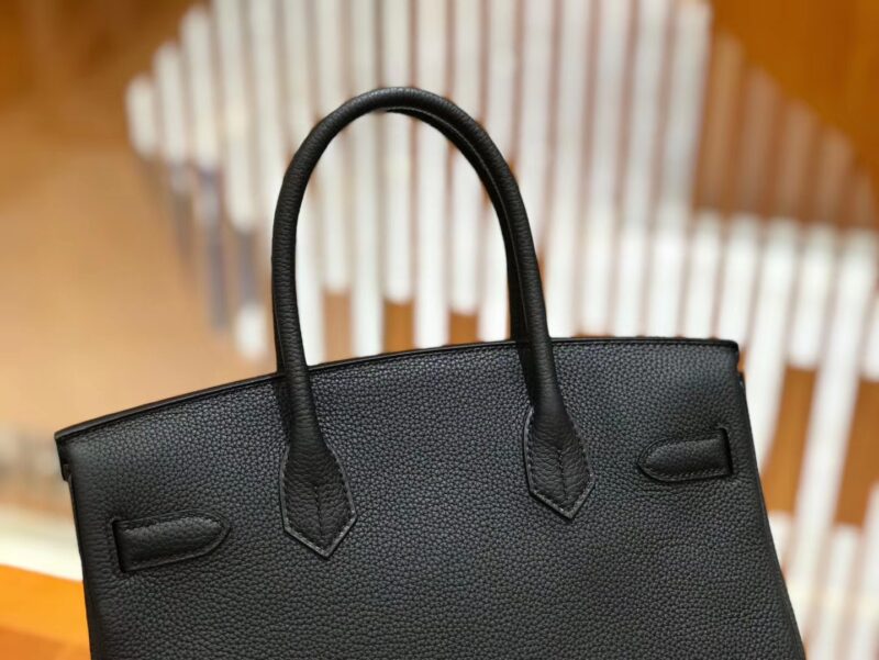 爱马仕 Birkin 30cm 经典黑 Togo小牛皮 银扣 原版蜜蜡线 顶级手工缝制 - Image 5