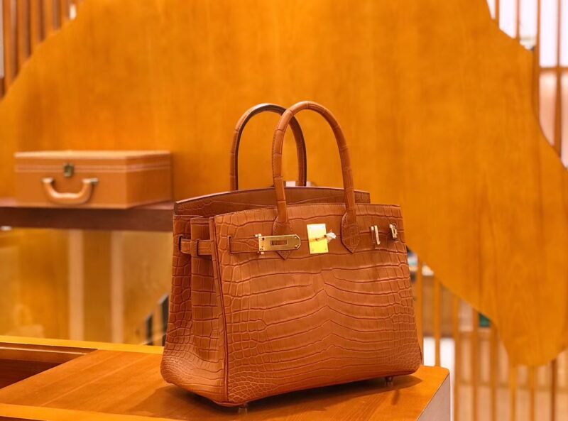 爱马仕 Birkin 30cm 金棕 一级尼罗鳄 金扣 原版蜜蜡线 顶级手缝 - Image 2