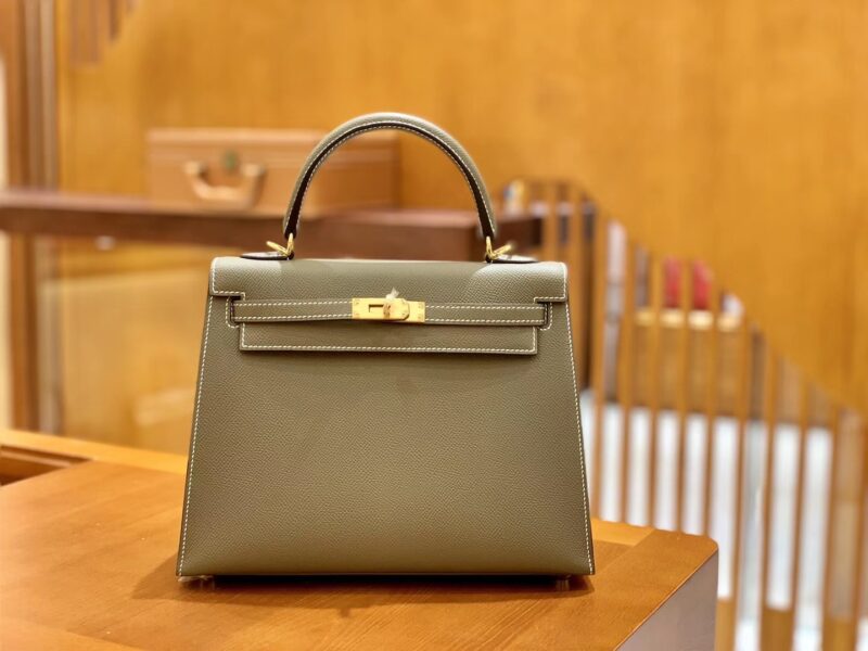 爱马仕 Kelly 25cm 大象灰 金扣 掌纹牛皮 全手工缝制 现货