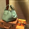 爱马仕 Lindy琳迪包 抹茶绿 德国进口togo牛皮 全手工缝制 银扣 30cm