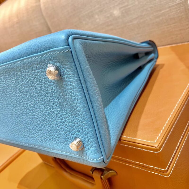 爱马仕 Kelly 凯莉包 北方蓝 小牛皮 银扣 28cm - Image 5