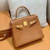 爱马仕 Kelly 凯莉包 金棕色 小牛皮 金扣 28cm