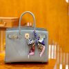 30380f3b248395b.jpg 爱马仕 Birkin 30cm 冰川蓝 银扣 德国进口togo 牛皮 全手工缝制