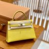 爱马仕 迷你2代 19cm 那不勒斯黄 金扣 仿蜥蜴皮 全手工缝制