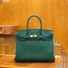 爱马仕 Birkin 30cm 孔雀绿 森林绿 Togo小牛皮 金扣 原版蜜蜡线 顶级手工缝制