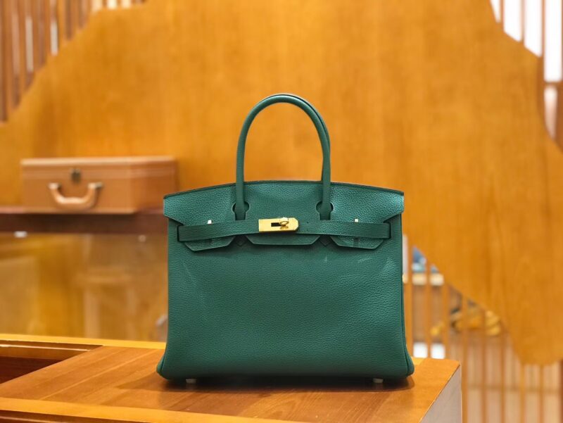 爱马仕 Birkin 30cm 孔雀绿 森林绿 Togo小牛皮 金扣 原版蜜蜡线 顶级手工缝制