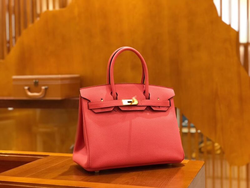 爱马仕 Birkin 30cm 唇膏粉 Togo小牛皮 金扣 原版蜜蜡线 顶级手工缝制 - Image 2