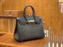 爱马仕 Birkin 30cm 石墨灰 一级尼罗鳄 金扣 原版蜜蜡线 顶级手缝