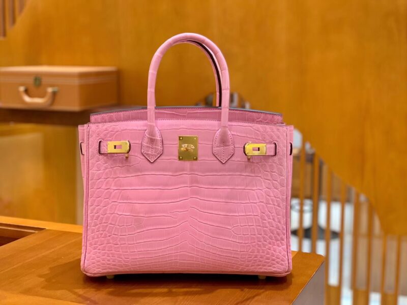 爱马仕 Birkin 30cm 樱花粉 金扣 尼罗 两点 鳄鱼皮