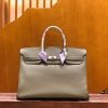 爱马仕 Birkin 铂金包 斑鸠灰 小牛皮 银扣 40cm 男士首选