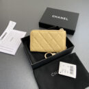 Chanel AP0223零钱包黄色鱼子酱金扣免检版