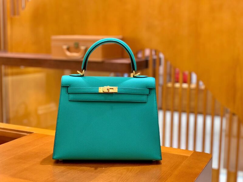 爱马仕 Kelly 凯莉包 维罗纳绿 掌纹牛皮 进口原料 臻品级别 金扣 25cm 现货