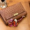 爱马仕 miniKelly 迷你凯莉 焦糖棕 南非kk级鸵鸟皮 金扣 22cm