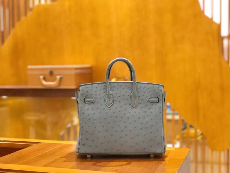 爱马仕 新增现货 Birkin 25cm 玛瑙灰 南非KK级鸵鸟皮 金扣 原版蜜蜡线 顶级手工缝制 - Image 3