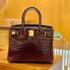 3322a523c8be7b1.jpg 爱马仕 Birkin 30cm 深啡色 金扣 一级皮 尼罗鳄鱼皮 臻品级别