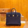 爱马仕 Birkin 25cm togo牛皮 午夜蓝 金扣 全手工缝制