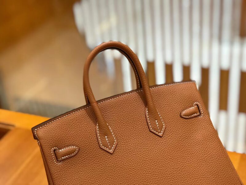 爱马仕 Birkin 25cm 金棕色 Togo小牛皮 金扣 原版蜜蜡线 顶级手工缝制 - Image 5