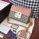 409487 Gucci Padlock系列小号GG肩背包 古驰单肩包 粉色