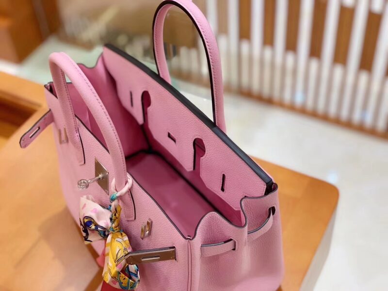 爱马仕 Birkin 30cm 锦葵紫 Togo小牛皮 银扣 原版蜜蜡线 顶级手工缝制 - Image 4