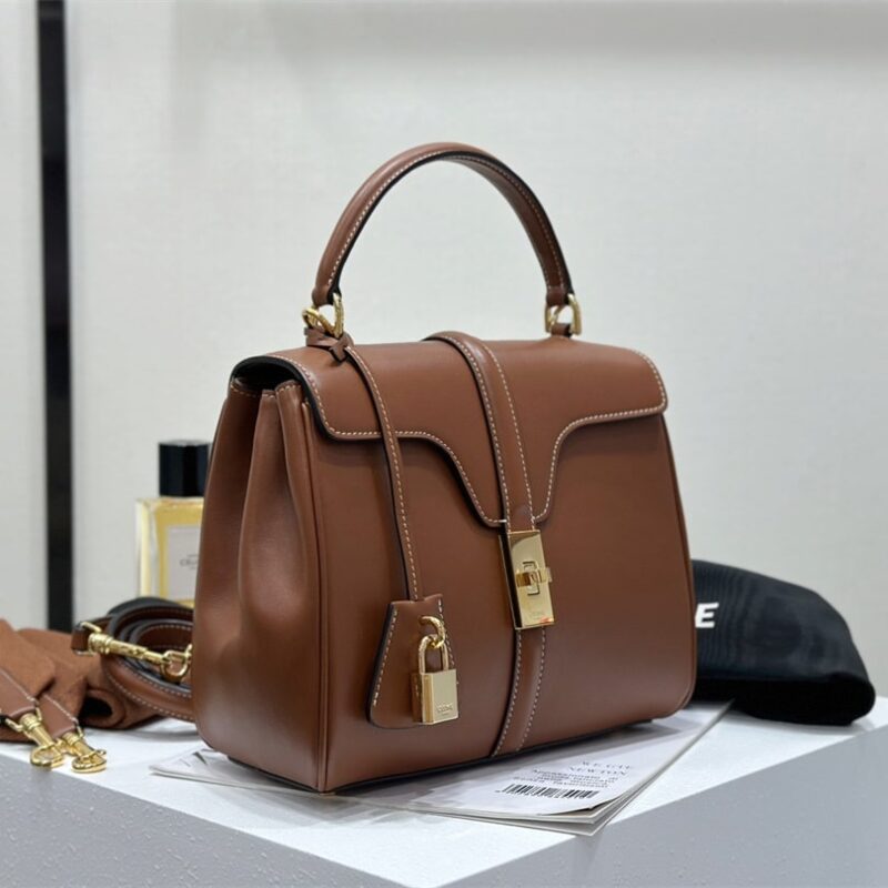 Celine*Cles16系列手袋188003棕色免检版 - Image 4