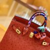 爱马仕 Birkin 30 鸵鸟皮 中国红 金扣 全手工缝制