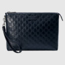 473881 GUCCI Gucci Signature 柔软质地 男包 手拿腕包 蓝黑色
