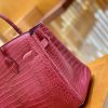 爱马仕 Birkin 铂金包 石榴红 倒V 一级皮 湾鳄鱼皮 臻品级别 金扣 30cm