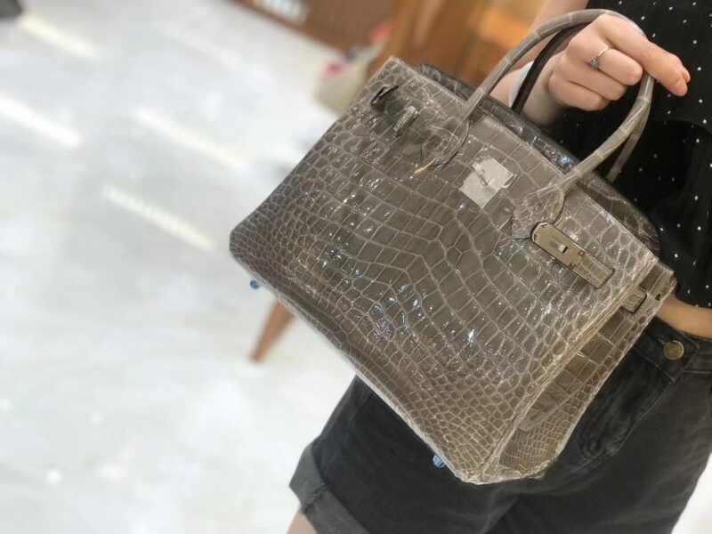 爱马仕 新增现货 birkin 铂金包 斑鸠灰 一级鳄鱼皮 30cm - Image 2