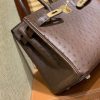 36358333968a6bf.jpg 爱马仕 Birkin 30cm 巧克力 南非进口鸵鸟皮 顶级手缝工艺 金扣