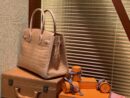 爱马仕 Birkin铂金包 奶茶色 一级皮 尼罗鳄鱼 进口原料 顶级手缝工艺 30cm