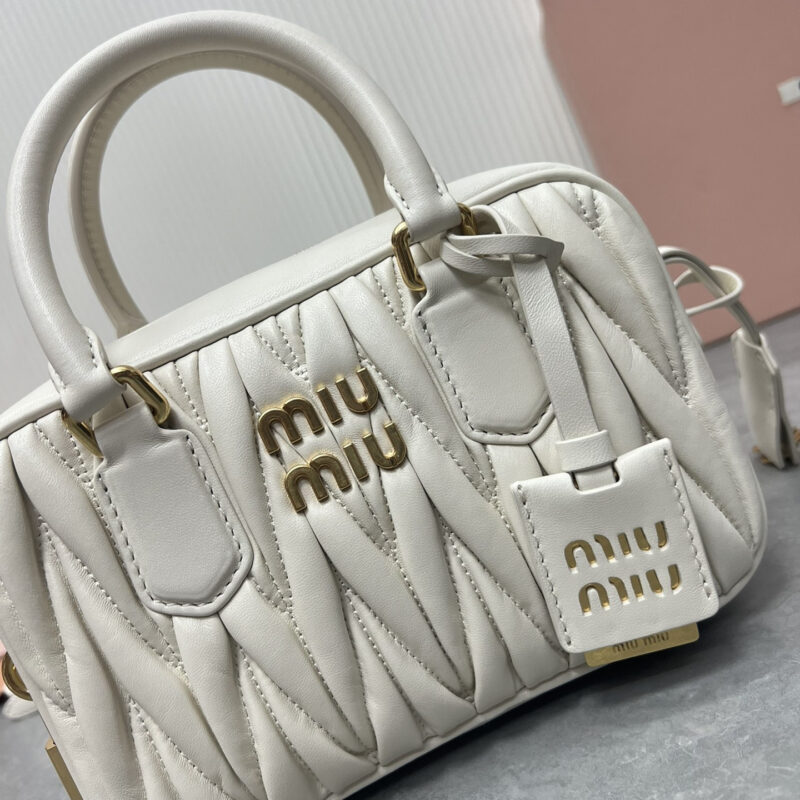 miumiu缪缪TooPretty系列5BB123保龄球手袋白色 - Image 7