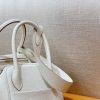 爱马仕 Lindy 琳迪包 奶昔白 Togo进口牛皮 全手工缝制 银扣 30cm 现货