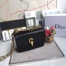 M6702 Dior女包 21ST 小羊皮手包 金属链条 迪奥翻盖肩包 黑色