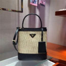 1BA212 Prada Panier 纤维编织 Prada手工编织 普拉达手提袋 黑色