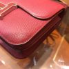 376e6b512244203.jpg 爱马仕 Constance 18cm 石榴红 珐琅银扣 掌纹牛皮 全手工缝制 现货