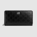 473928 Gucci Signature皮革全拉链式钱包 Gucci拉链钱夹 黑色