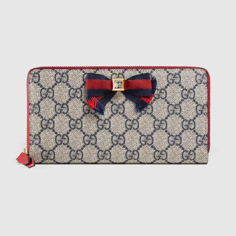 435293 GUCCI GG Supreme高级人造帆布 罗缎 全拉链式皮夹