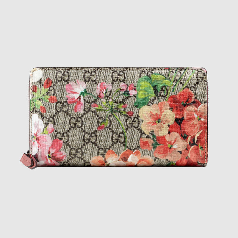 430260 GUCCI GG Blooms 印花 GG Supreme高级人造帆布 全拉链式皮夹