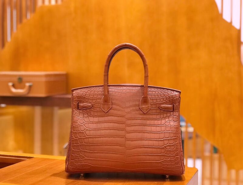 爱马仕 Birkin 铂金包 尼罗鳄鱼皮 蜜糖棕 30cm - Image 5
