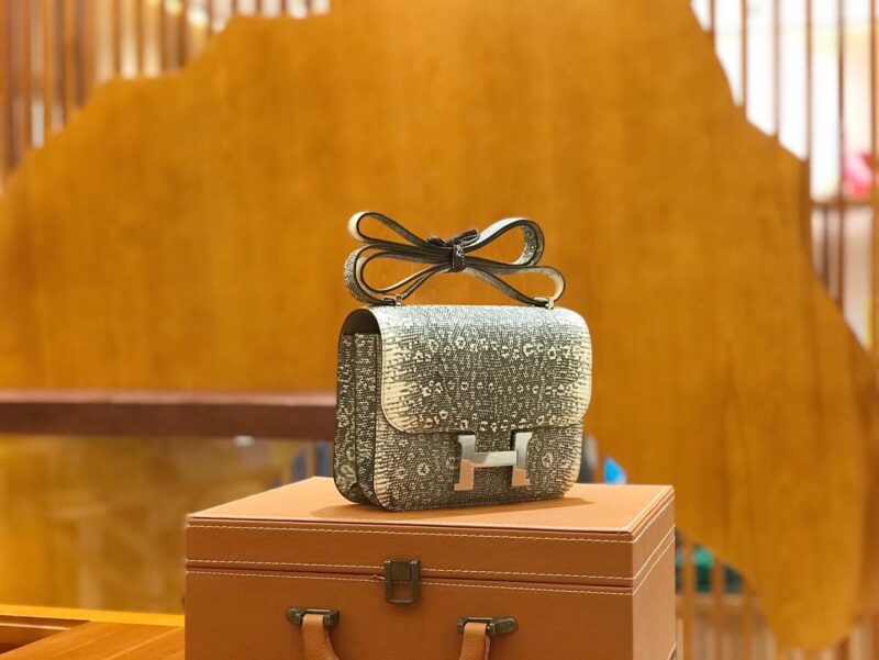 爱马仕 Constance 18cm 原色 仿蜥蜴皮 银扣 全手工缝制 顶级高订 - Image 2