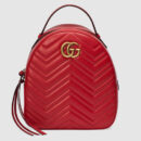476671 GUCCI GG Marmont系列 绗缝 皮革 双肩包 红色