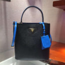1BA212 Prada New Double 撞色鳄鱼牛皮 普拉达手提包 黑拼蓝