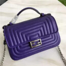 FENDI 芬迪 8769 时装秀款 Micro Baguette 压纹双面链条包 紫色