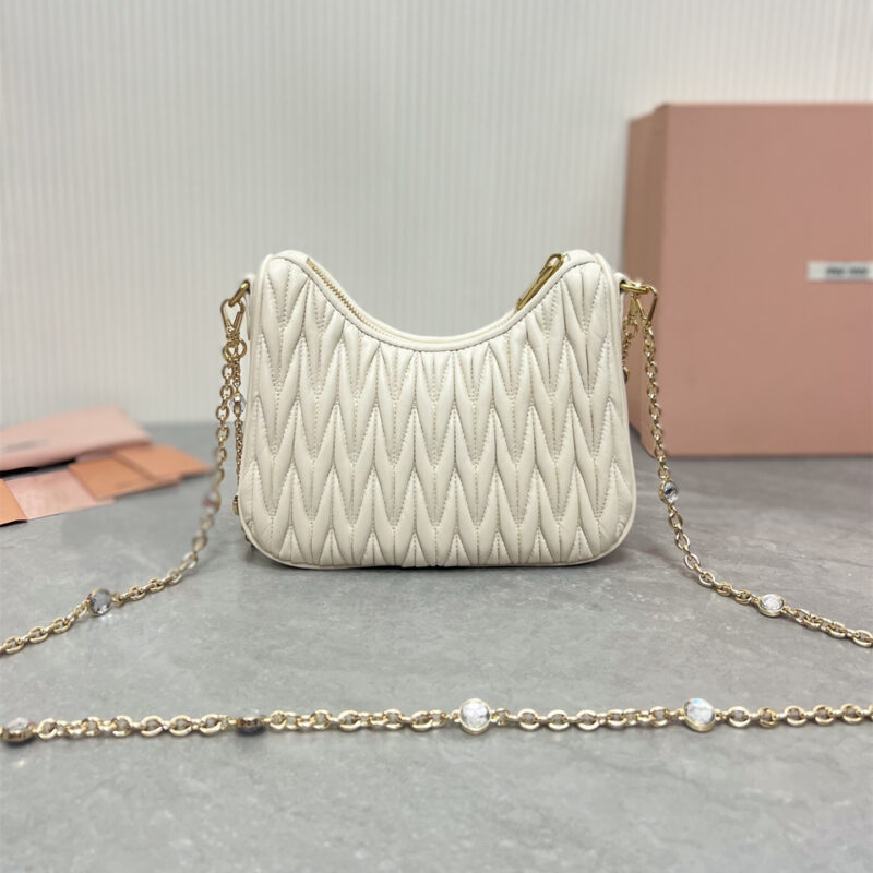 miumiu缪缪*5BH211单肩包白色水晶链免检版 - Image 3