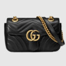 446744 Gucci古驰女包 GG Marmont 绗缝迷你手袋 黑色