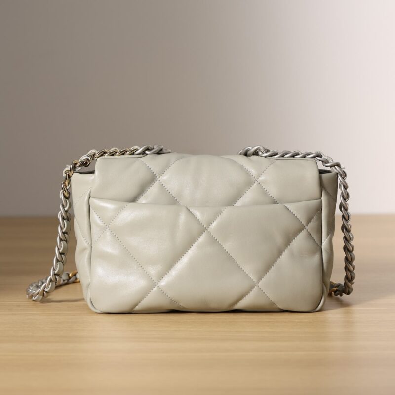 Chanel 19Bag系列羊皮单肩包灰色免检版 - Image 3
