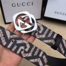 古驰Gucci i2017新品上市 互扣式双G带扣腰带 Blooms天竺蔡印花