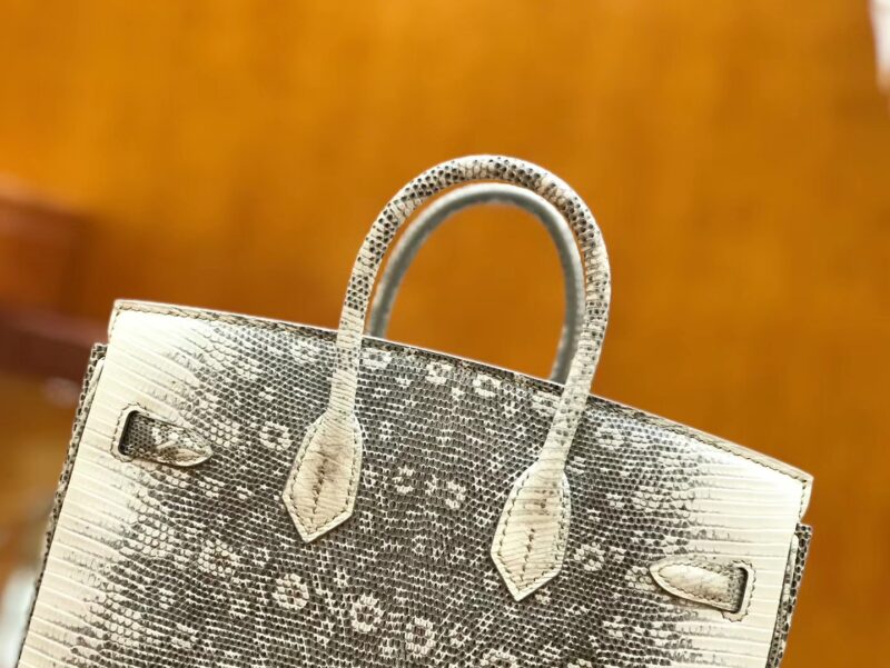 爱马仕 Birkin 25cm 原色 雪花仿蜥蜴皮 全手工缝制 稀有 现货 - Image 6