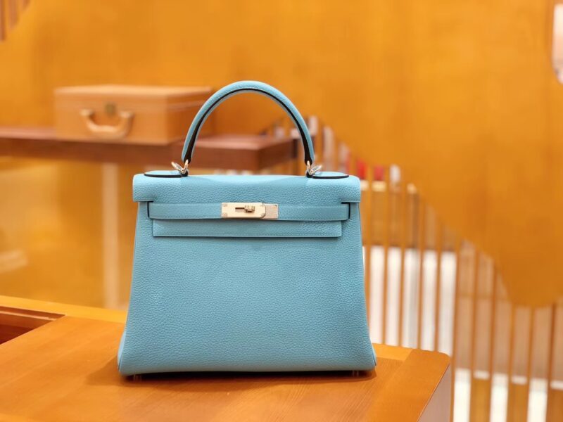 爱马仕 Kelly 凯莉包 北方蓝 Togo德国进口牛皮 全手工 银扣 28cm 现货