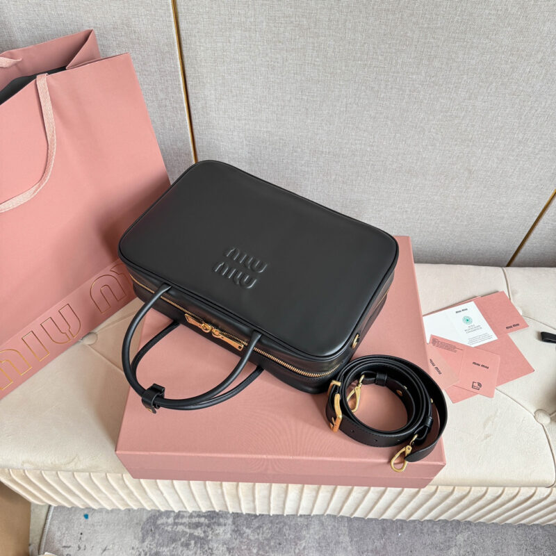 miumiu*5BB17长肩带公文包黑色免检版 - Image 7